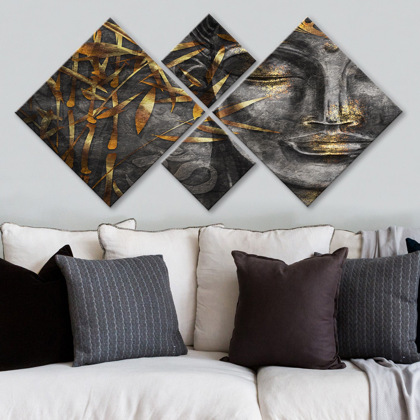 Conjunto Decorativo MDF Multicolor 4 Peças - Impressão UV Premium para Parede