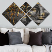 Conjunto Decorativo MDF Multicolor 4 Peças - Impressão UV Premium para Parede