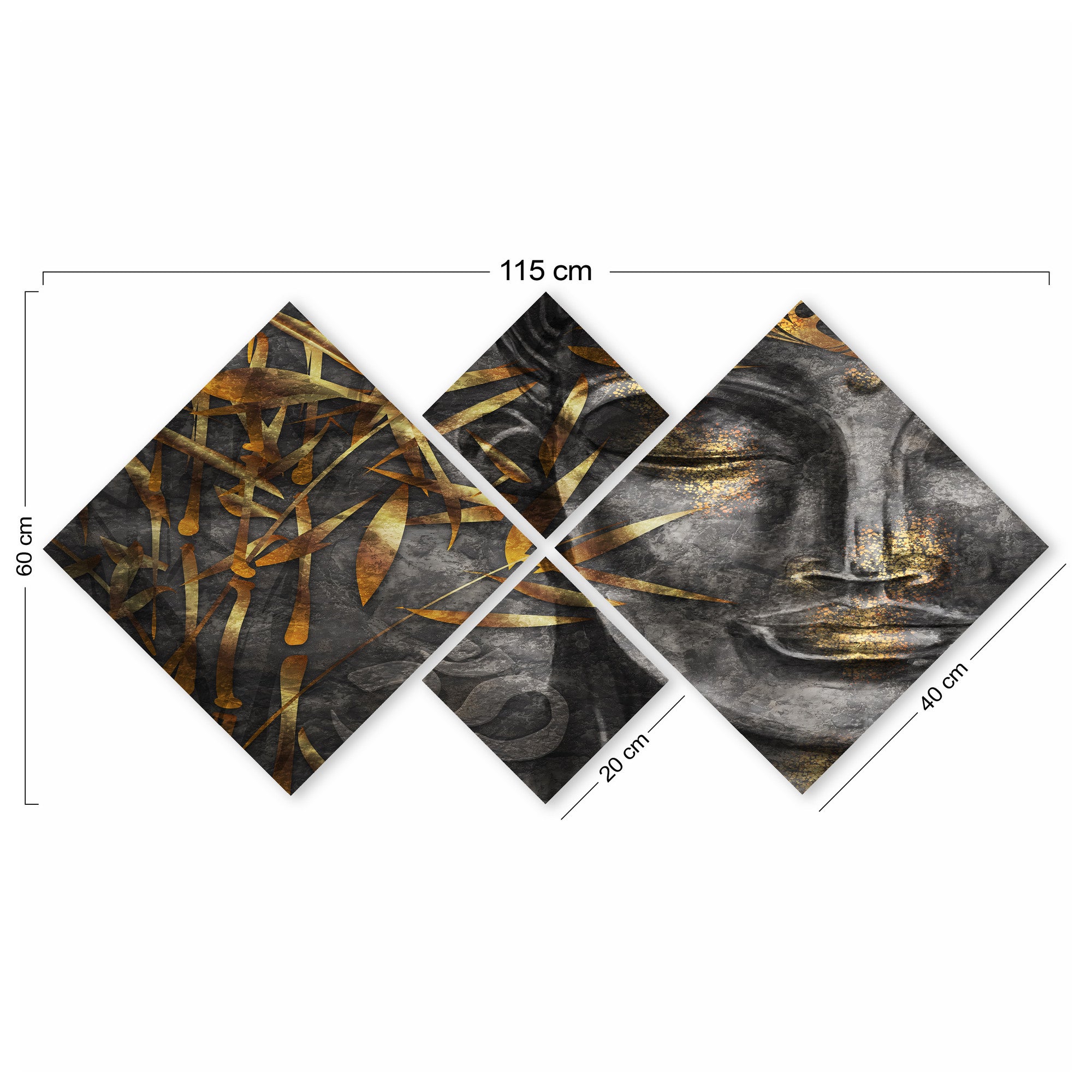 Conjunto Decorativo MDF Multicolor 4 Peças - Impressão UV Premium para Parede