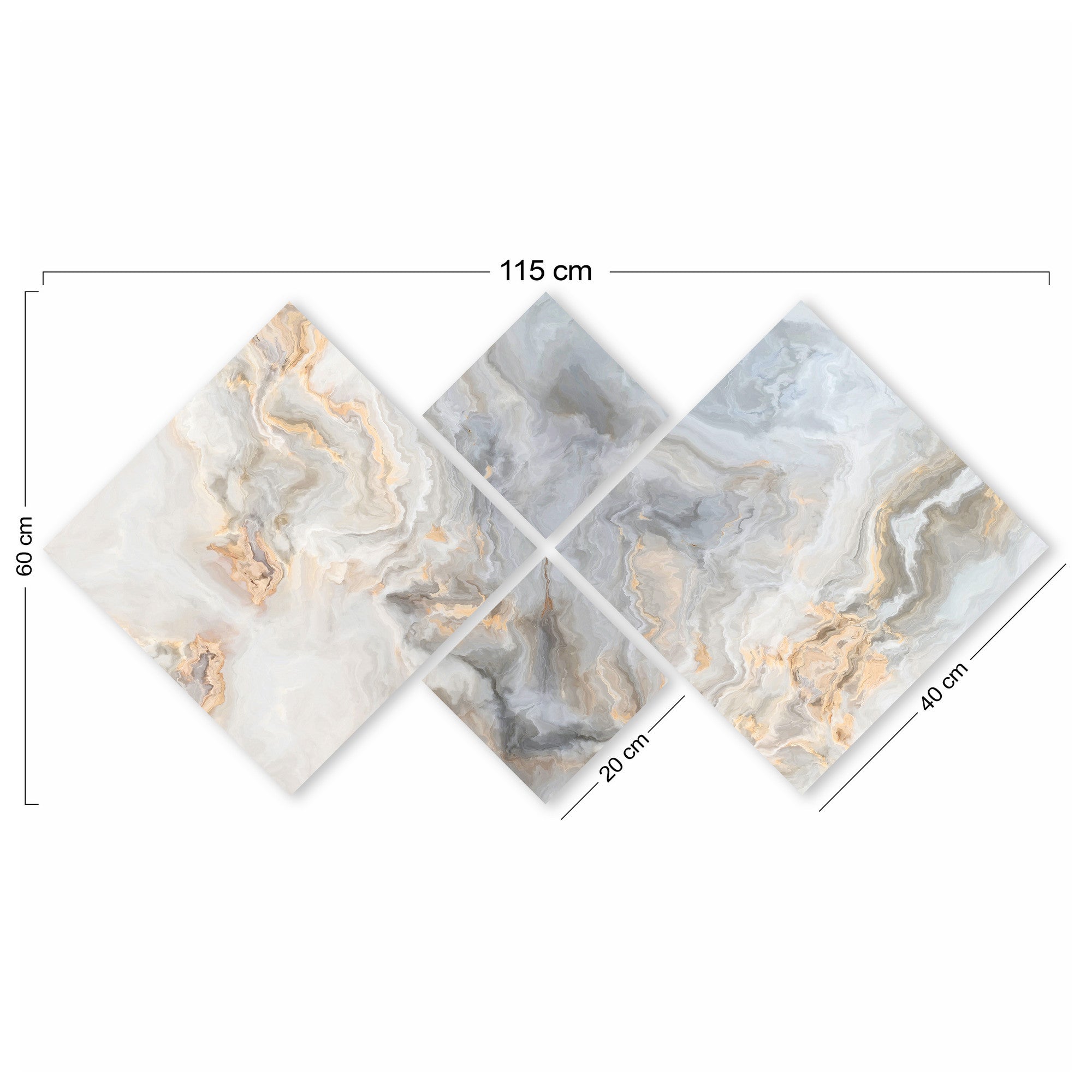 Conjunto Decorativo MDF Multicolor 4 Peças - Impressão UV Premium para Parede