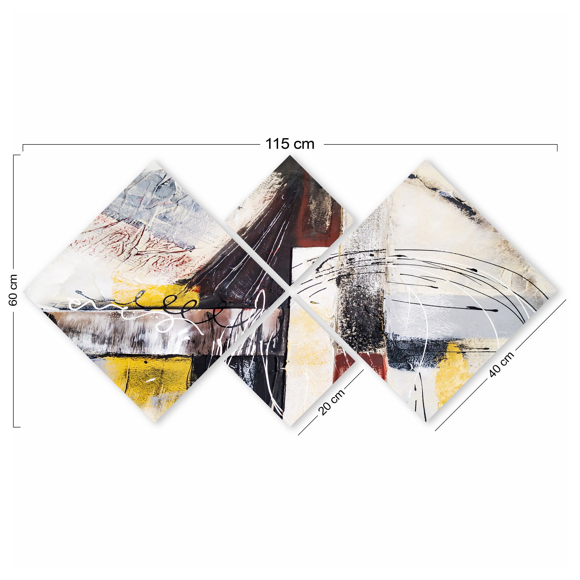 Conjunto Decorativo MDF Multicolor 4 Peças - Impressão UV Premium para Parede