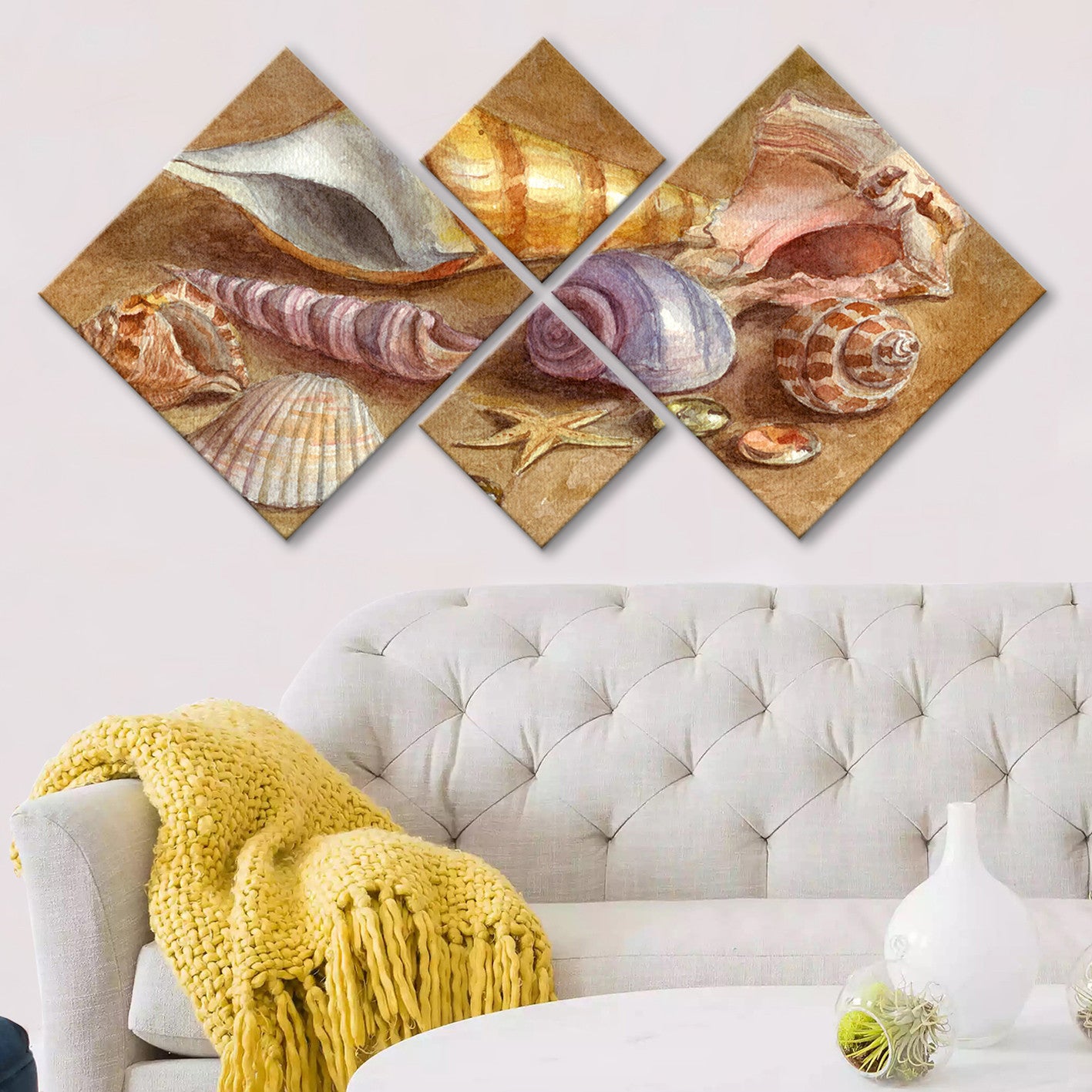 Conjunto Decorativo MDF Multicolor 4 Peças - Impressão UV Premium para Parede