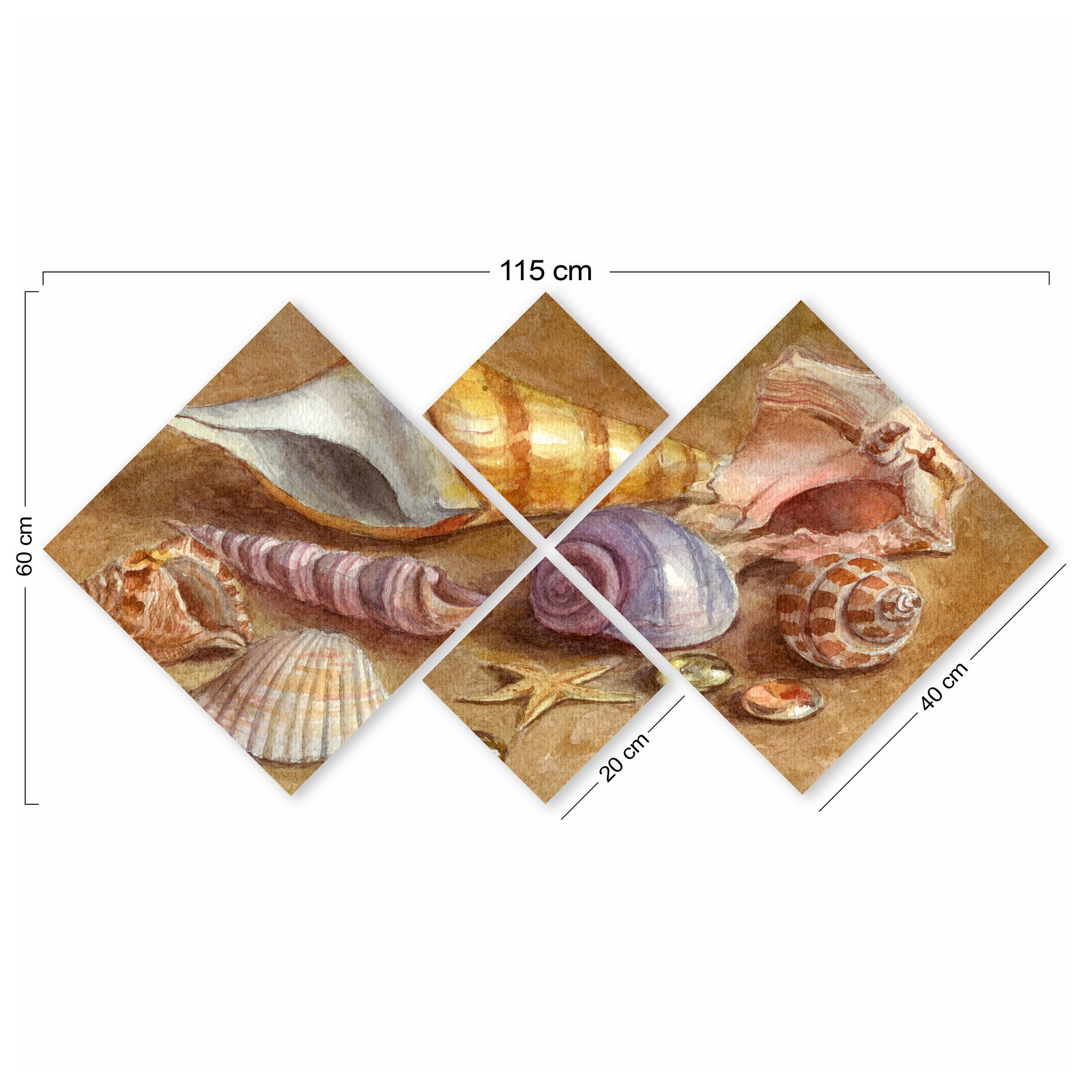 Conjunto Decorativo MDF Multicolor 4 Peças - Impressão UV Premium para Parede