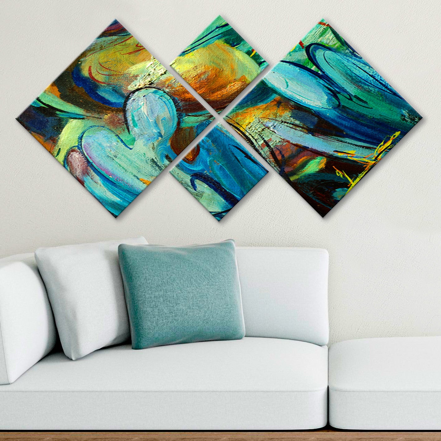 Conjunto Decorativo MDF Multicolor 4 Peças - Impressão UV Premium para Parede