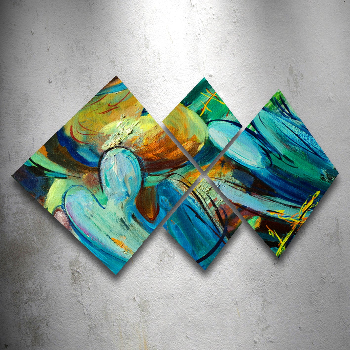 Conjunto Decorativo MDF Multicolor 4 Peças - Impressão UV Premium para Parede