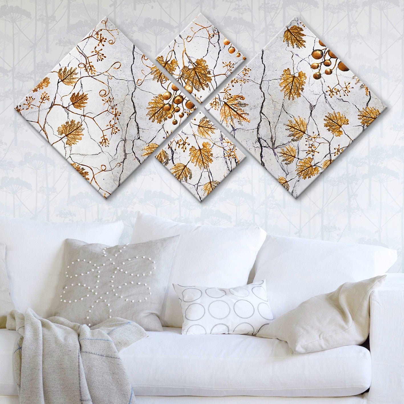 Conjunto Decorativo MDF Multicolor 4 Peças - Impressão UV Premium para Parede