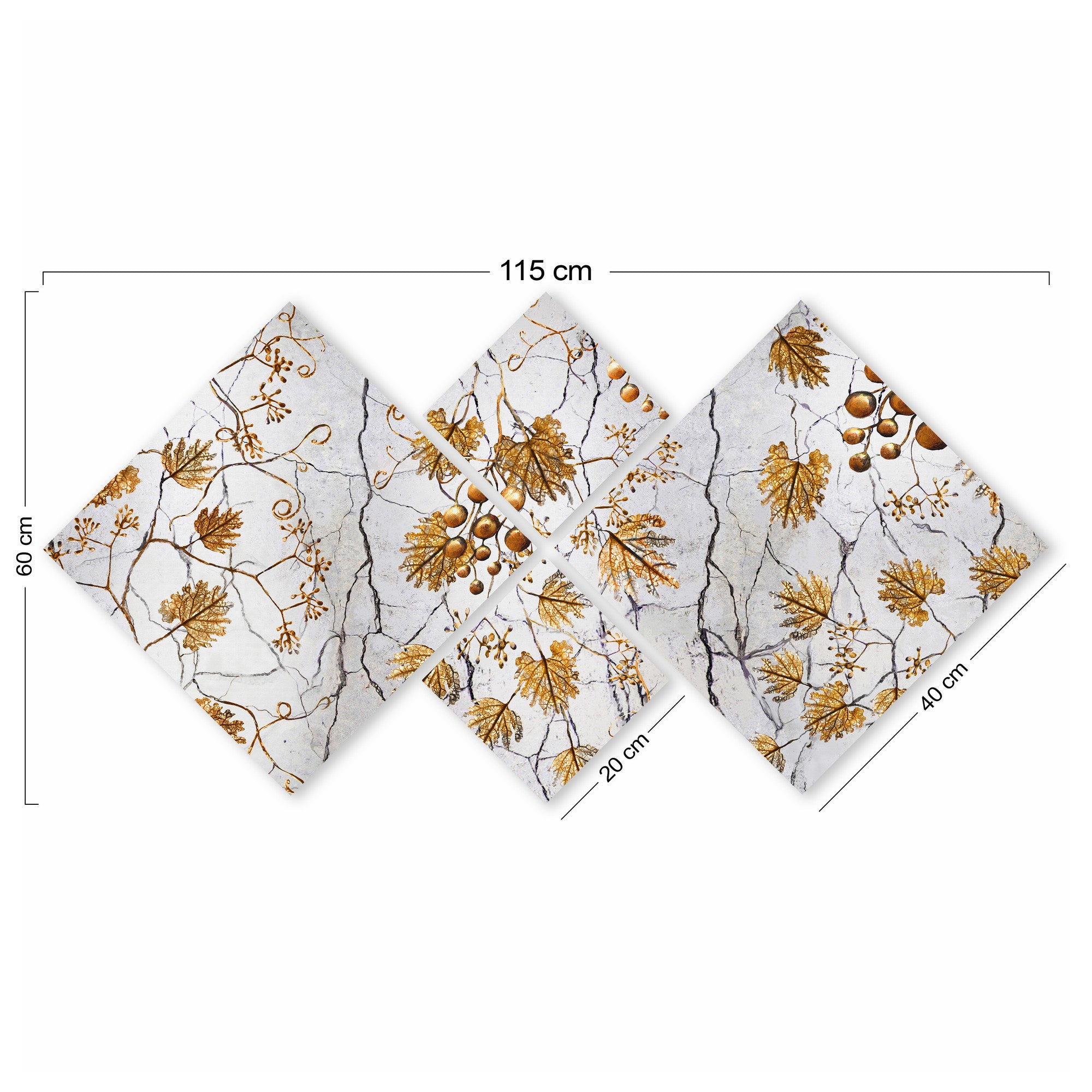 Conjunto Decorativo MDF Multicolor 4 Peças - Impressão UV Premium para Parede