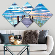 Conjunto Decorativo MDF Multicolor 4 Peças - Impressão UV Premium para Parede