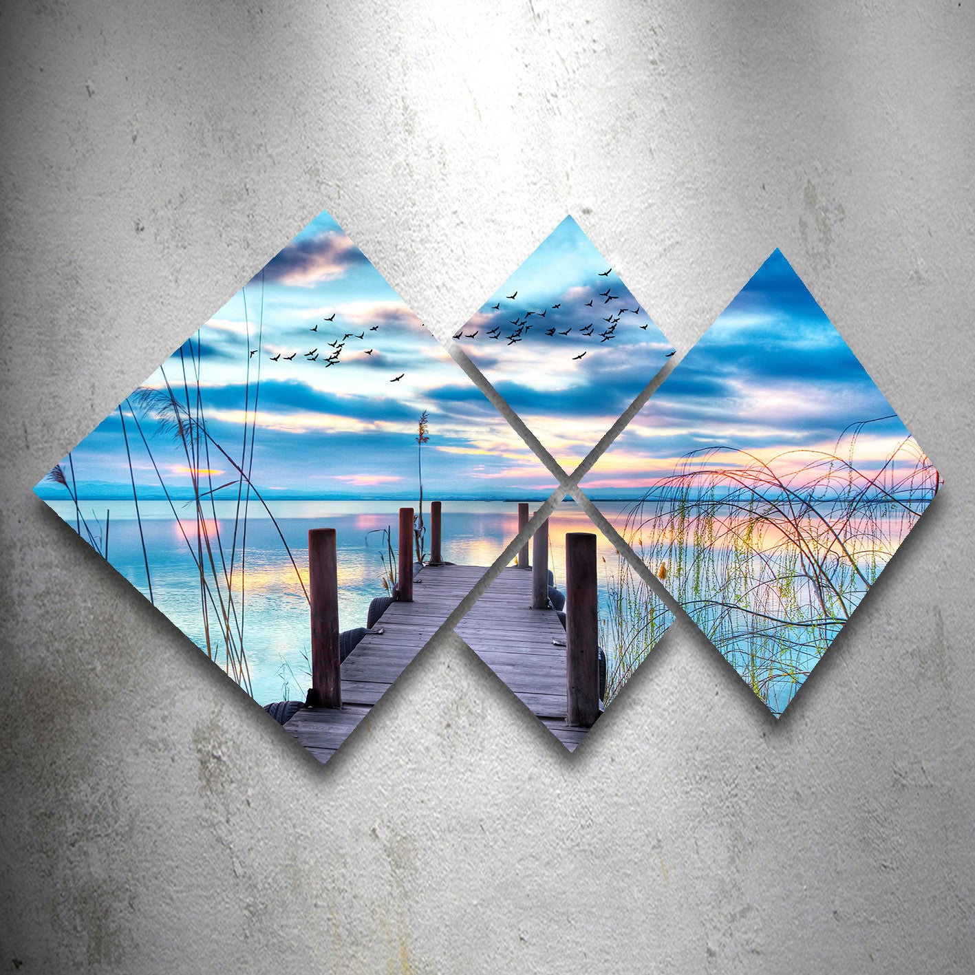 Conjunto Decorativo MDF Multicolor 4 Peças - Impressão UV Premium para Parede