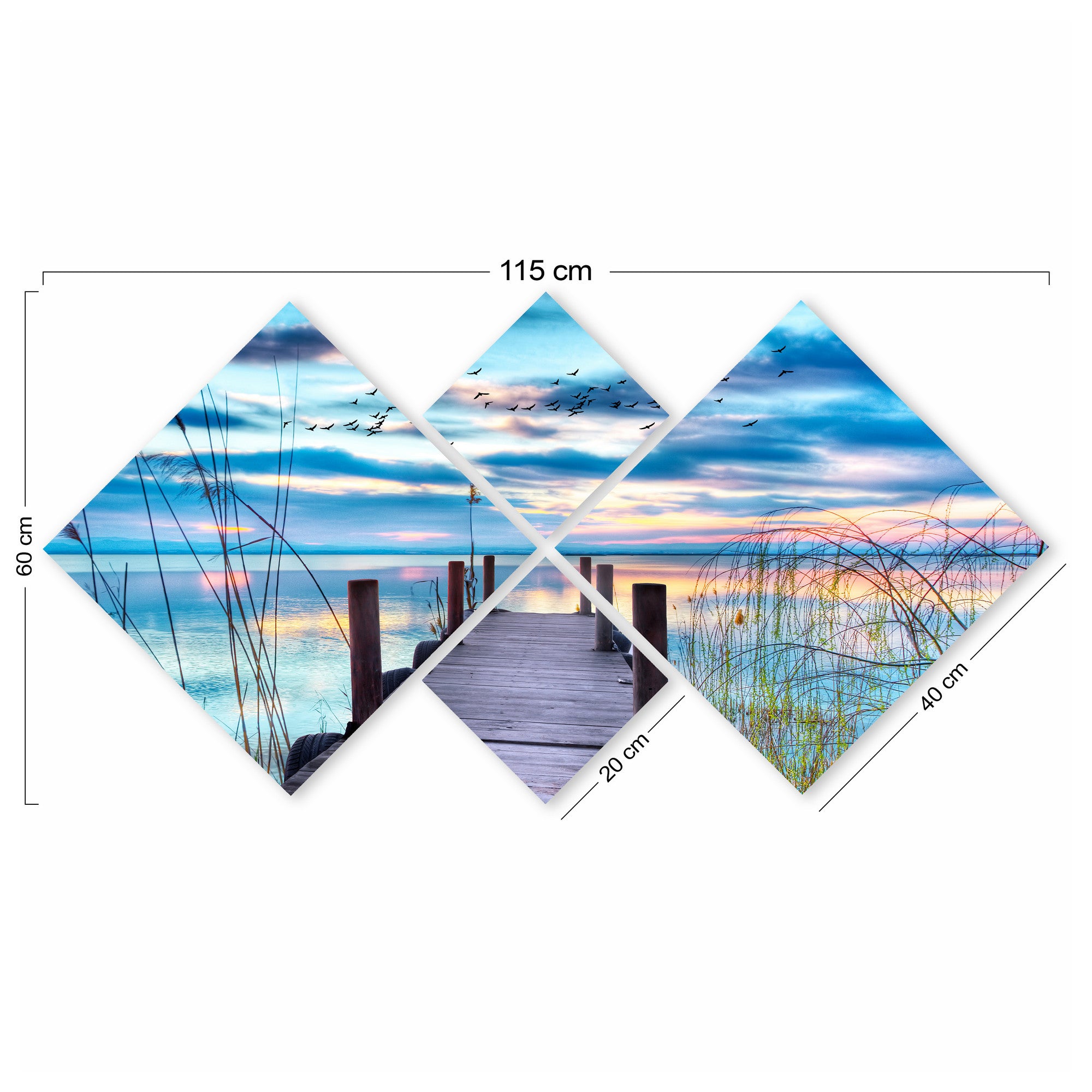 Conjunto Decorativo MDF Multicolor 4 Peças - Impressão UV Premium para Parede