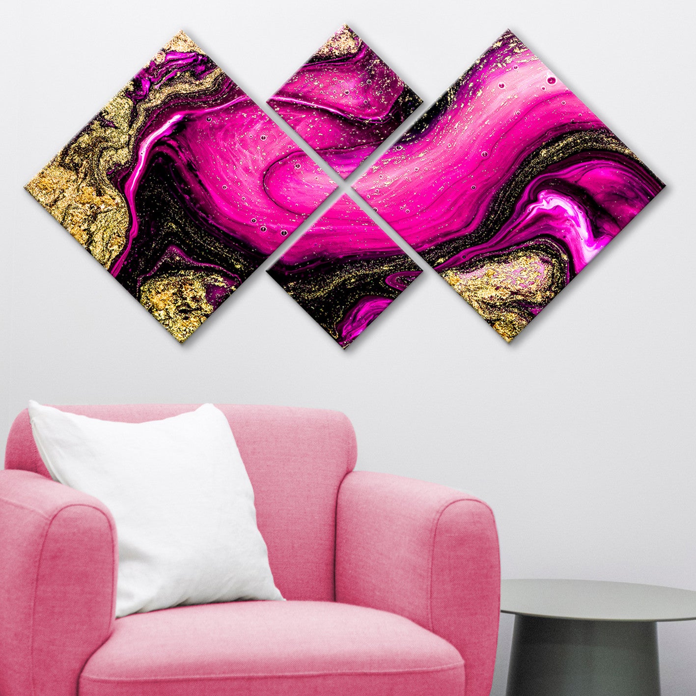 Conjunto Decorativo MDF Multicolor 4 Peças - Impressão UV Premium para Parede