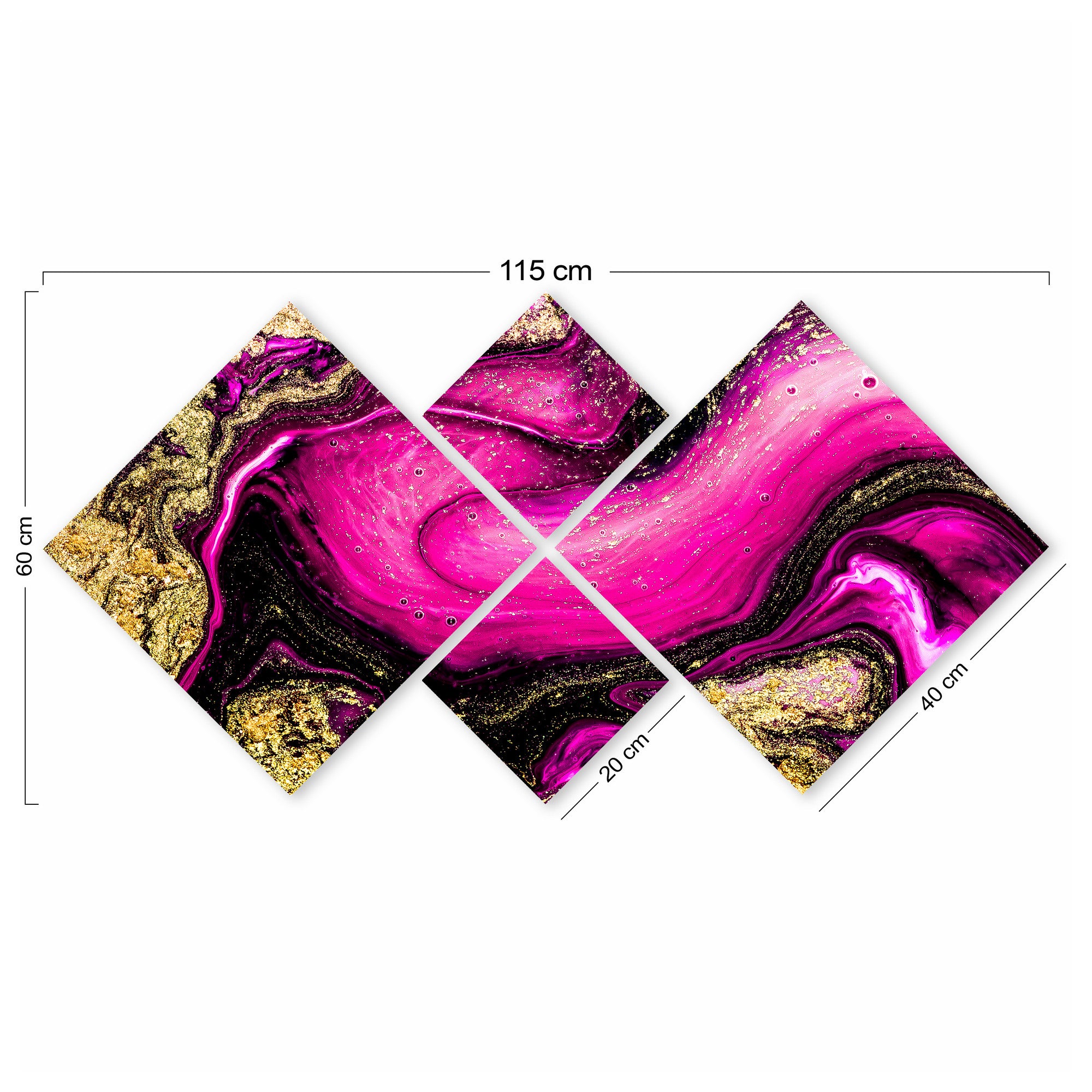 Conjunto Decorativo MDF Multicolor 4 Peças - Impressão UV Premium para Parede