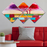 Conjunto Decorativo MDF Multicolor 4 Peças - Impressão UV Premium para Parede