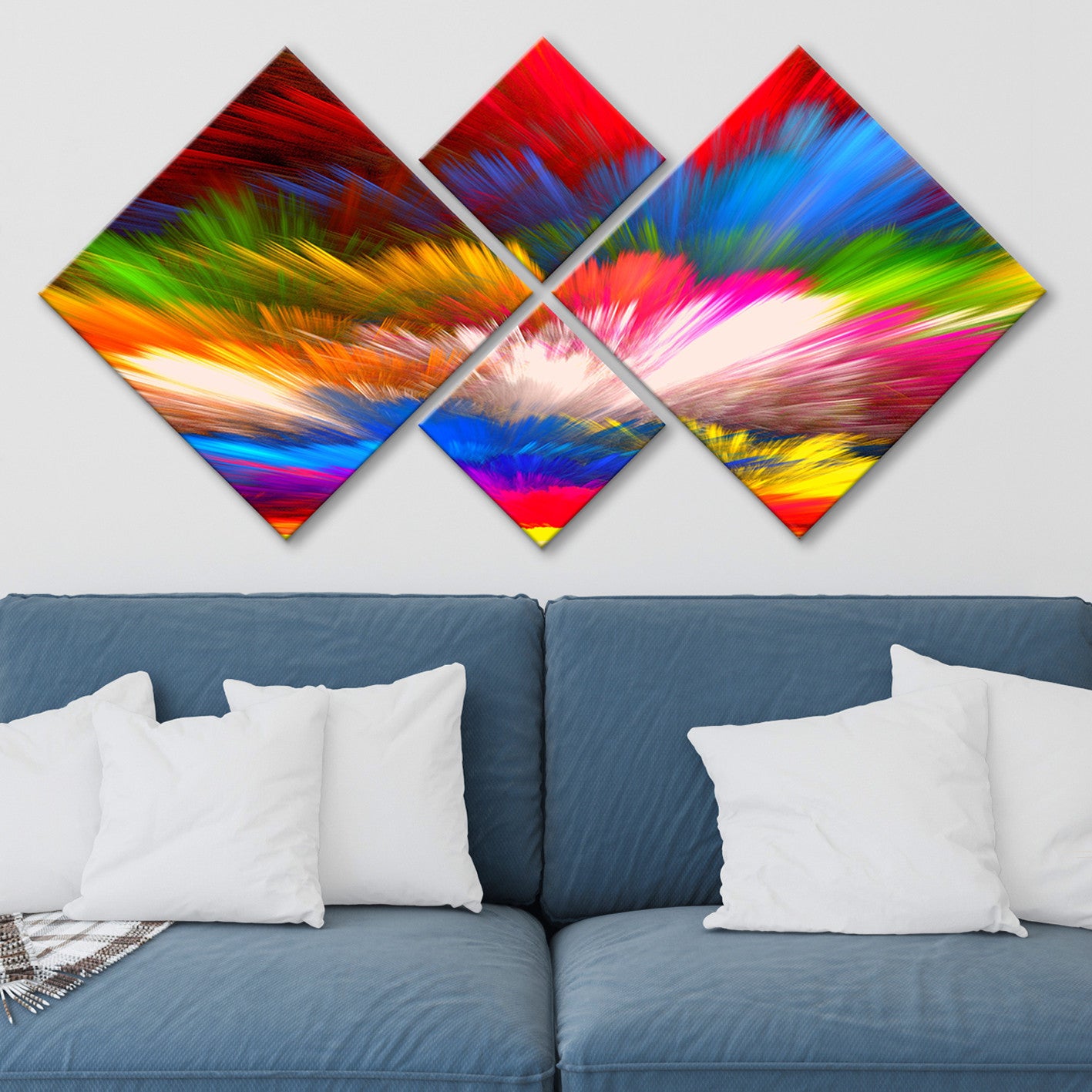 Conjunto Decorativo MDF Multicolor 4 Peças - Impressão UV Premium para Parede