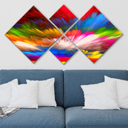 Conjunto Decorativo MDF Multicolor 4 Peças - Impressão UV Premium para Parede