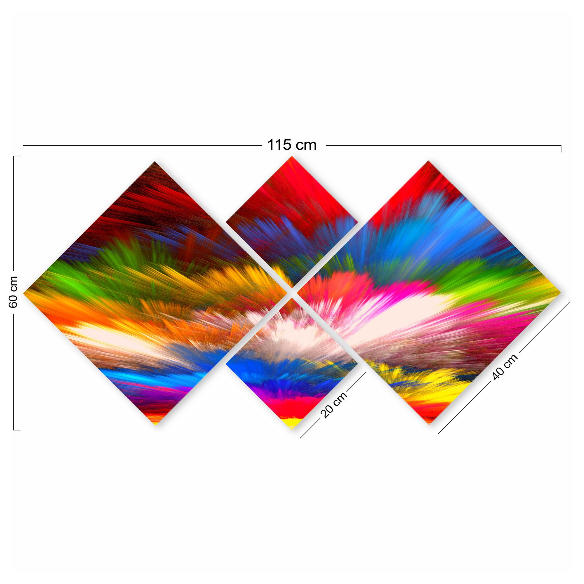 Conjunto Decorativo MDF Multicolor 4 Peças - Impressão UV Premium para Parede