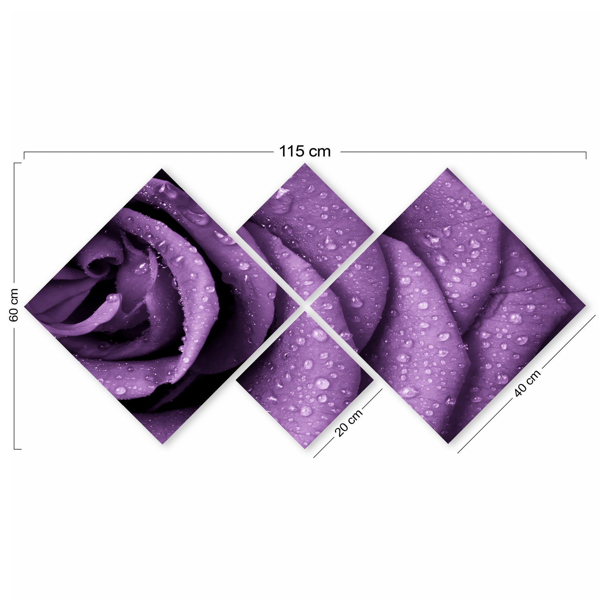 Conjunto Decorativo MDF Multicolor 4 Peças - Impressão UV Premium para Parede