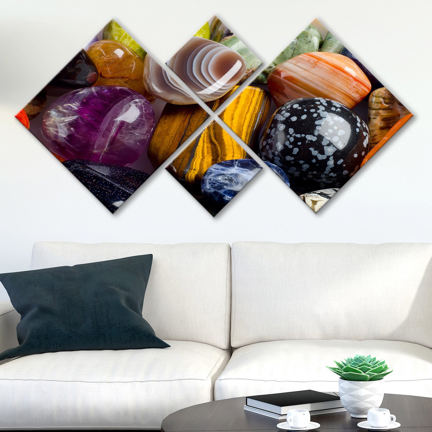 Conjunto Decorativo MDF Multicolor 4 Peças - Impressão UV Premium para Parede