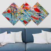 Conjunto Decorativo MDF Multicolor 4 Peças - Impressão UV Premium para Parede