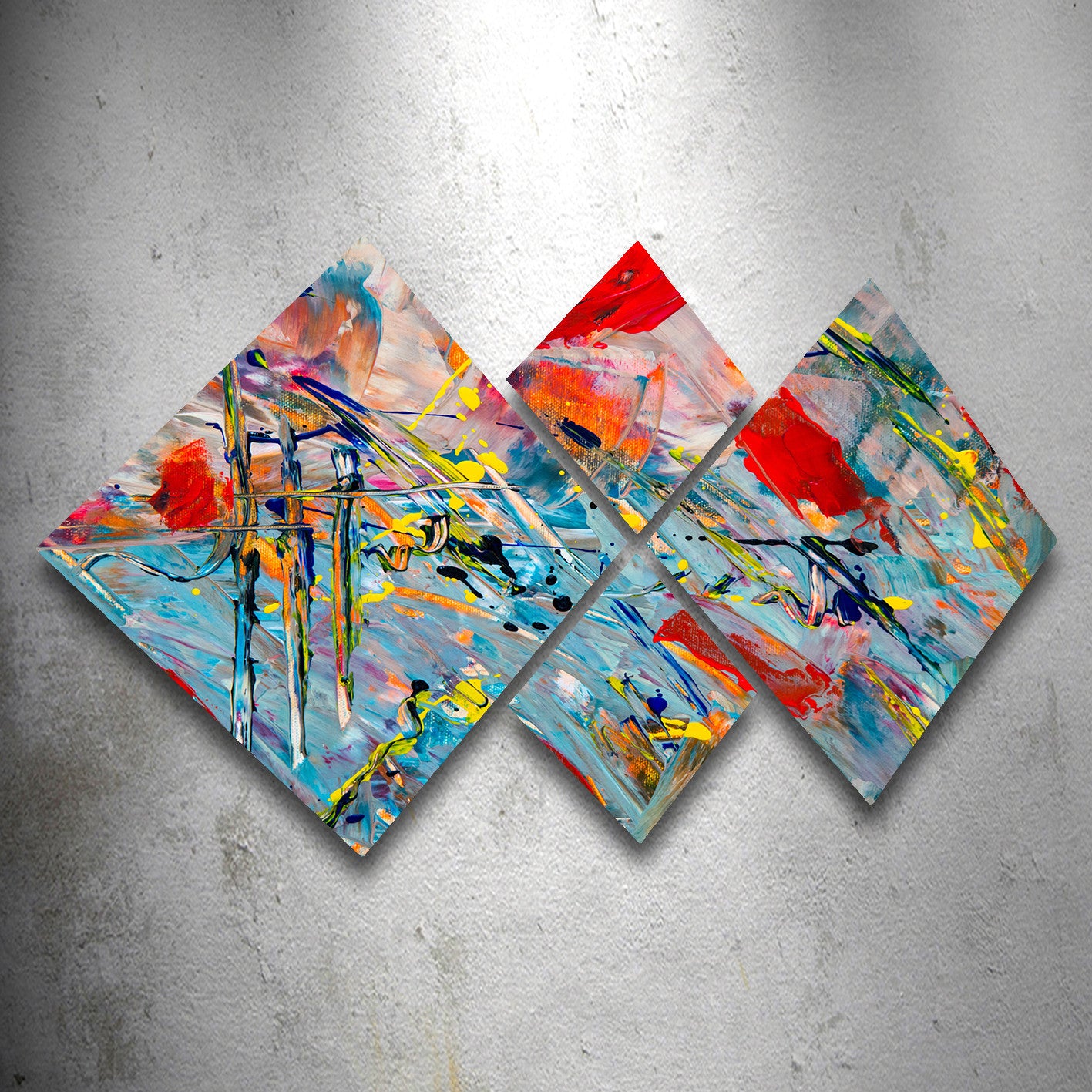 Conjunto Decorativo MDF Multicolor 4 Peças - Impressão UV Premium para Parede