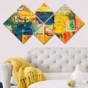 Conjunto Decorativo MDF Multicolor 4 Peças - Impressão UV Premium para Parede