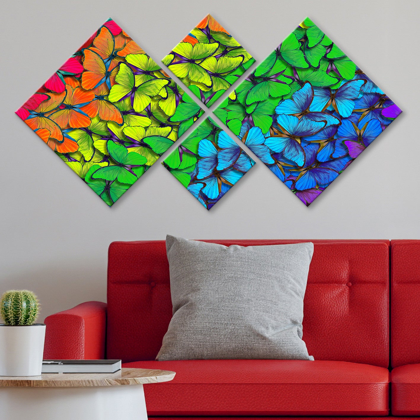 Conjunto Decorativo MDF Multicolor 4 Peças - Impressão UV Premium para Parede