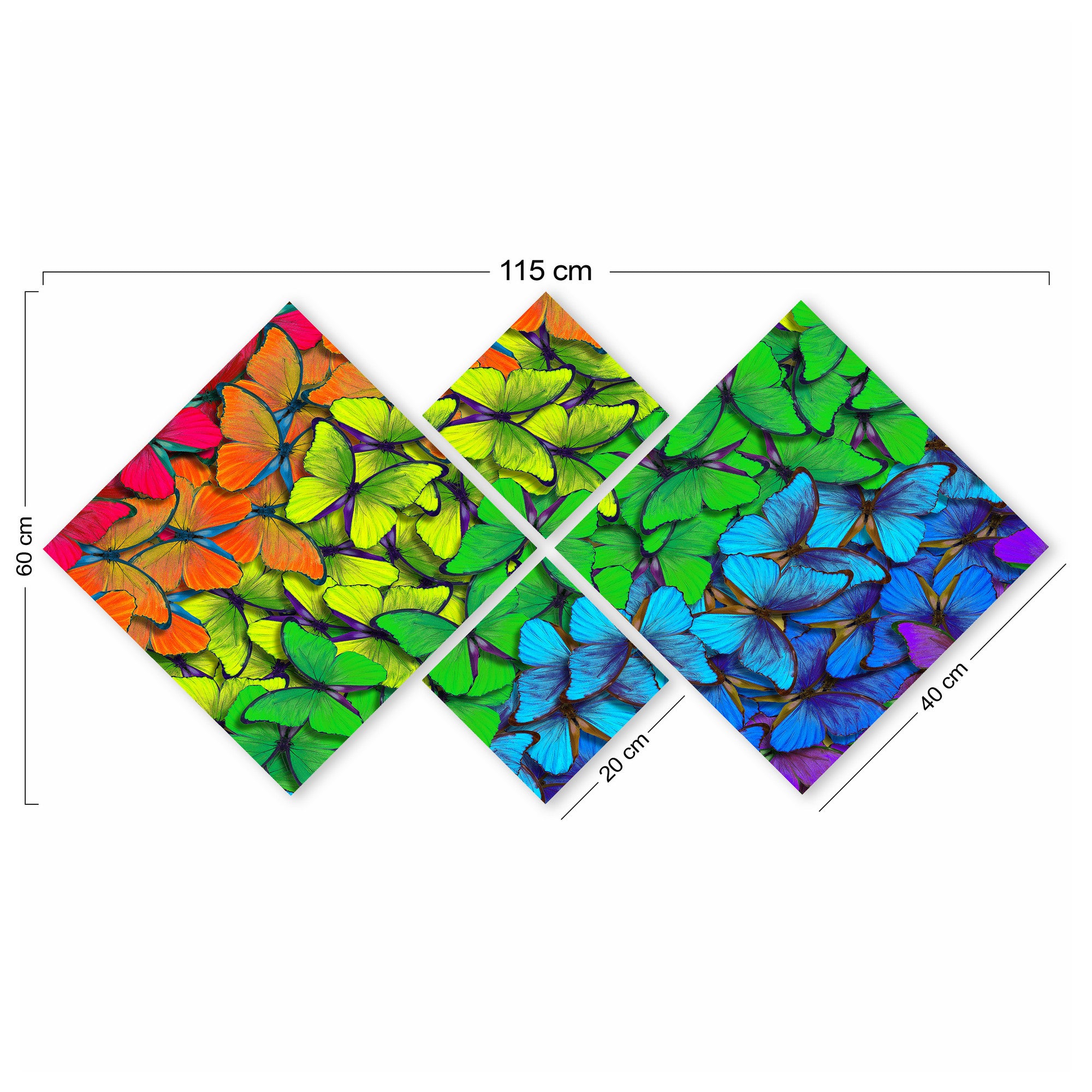 Conjunto Decorativo MDF Multicolor 4 Peças - Impressão UV Premium para Parede