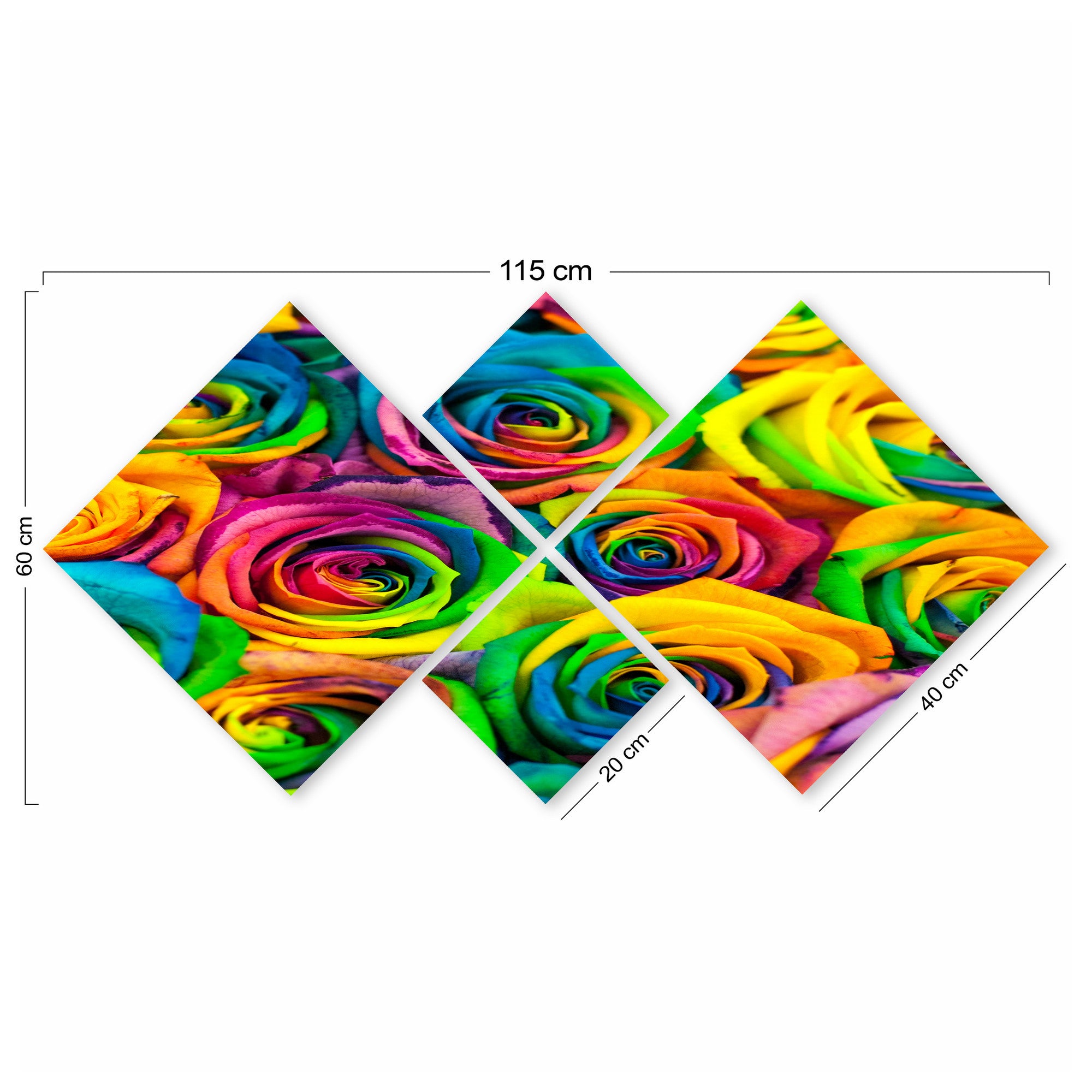 Conjunto Decorativo MDF Multicolor 4 Peças - Impressão UV Premium para Parede