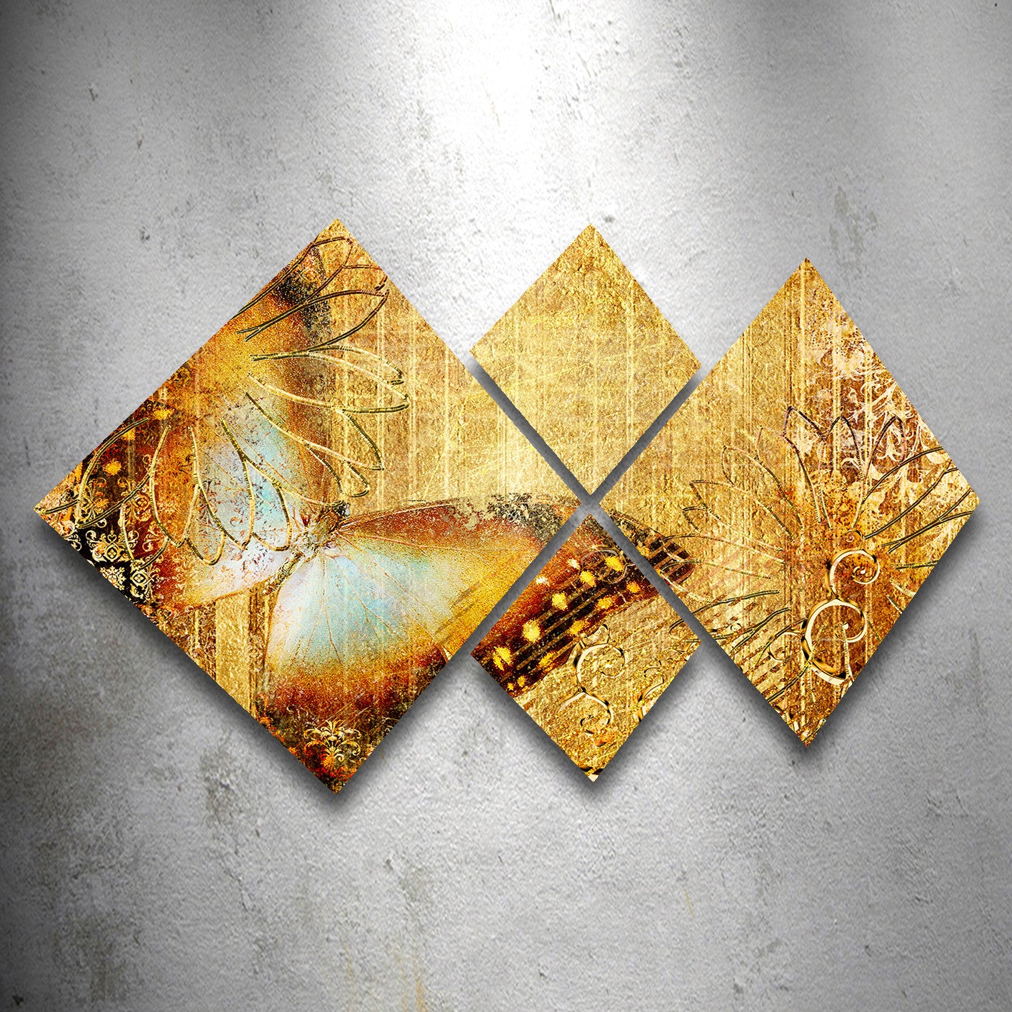 Conjunto Decorativo MDF Multicolor 4 Peças - Impressão UV Premium para Parede