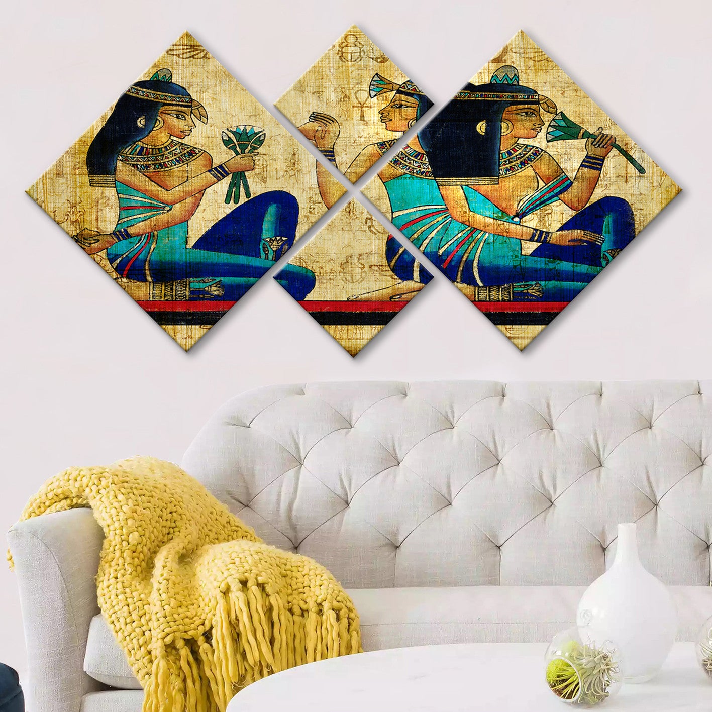 Conjunto Decorativo MDF Multicolor 4 Peças - Impressão UV Premium para Parede