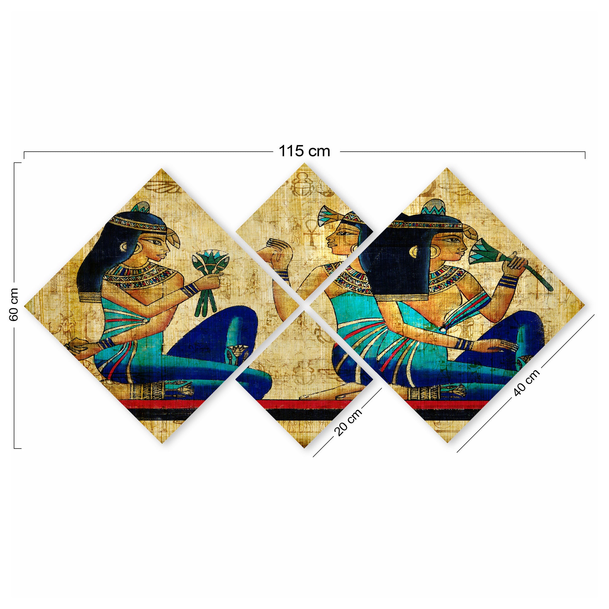 Conjunto Decorativo MDF Multicolor 4 Peças - Impressão UV Premium para Parede