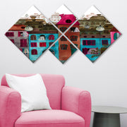 Conjunto Decorativo MDF Multicolor 4 Peças - Impressão UV Premium para Parede