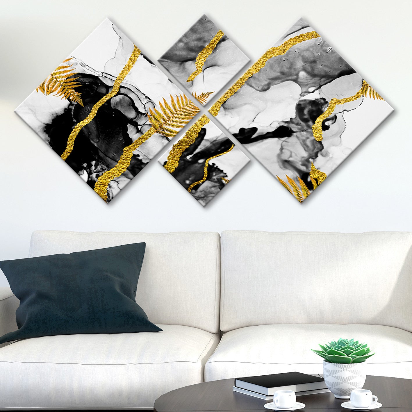 Conjunto Decorativo MDF Multicolor 4 Peças - Impressão UV Premium para Parede