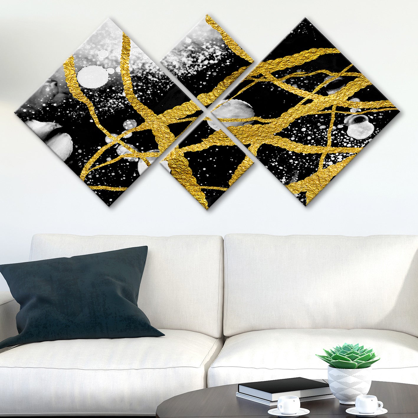 Conjunto Decorativo MDF Multicolor 4 Peças - Impressão UV Premium para Parede