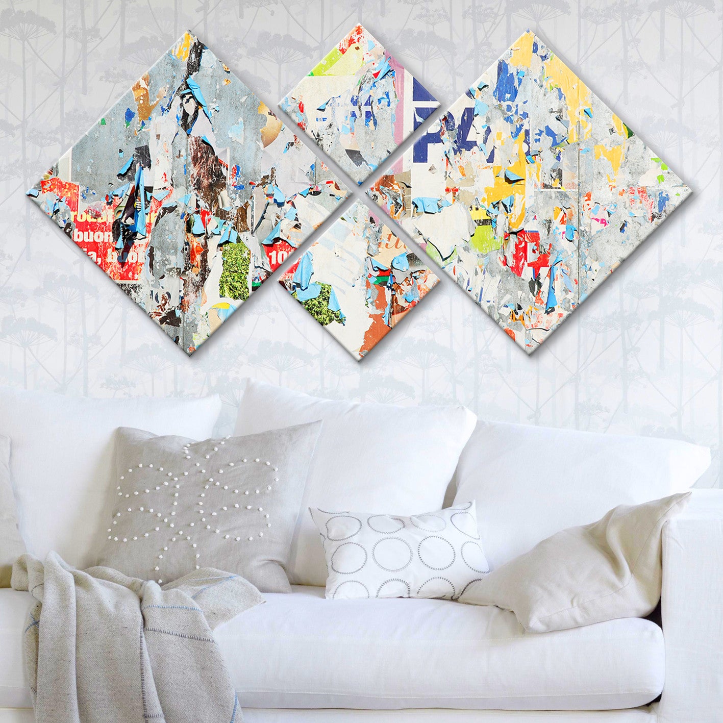 Conjunto Decorativo MDF Multicolor 4 Peças - Impressão UV Premium para Parede