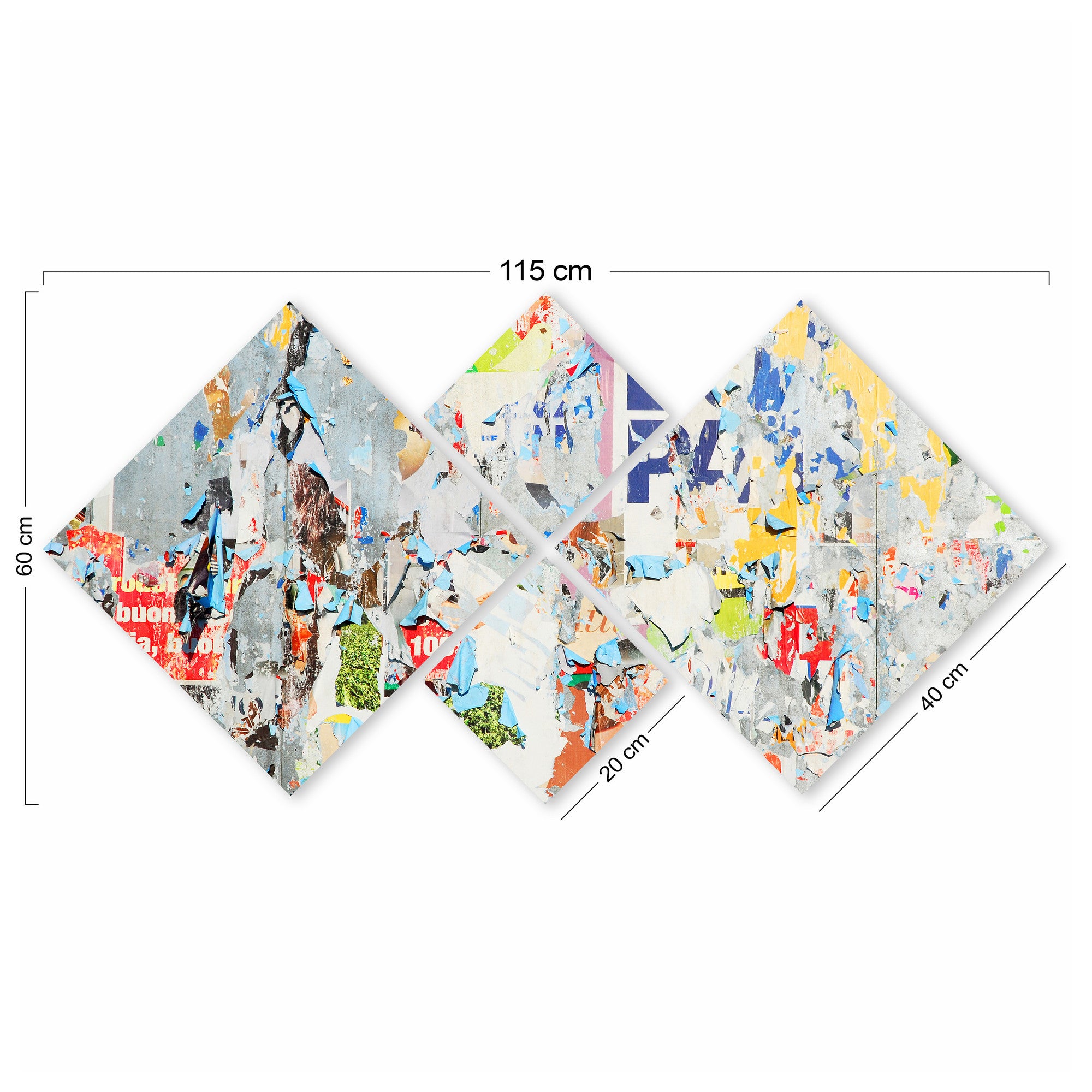 Conjunto Decorativo MDF Multicolor 4 Peças - Impressão UV Premium para Parede