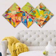 Conjunto Decorativo MDF Multicolor 4 Peças - Impressão UV Premium para Parede