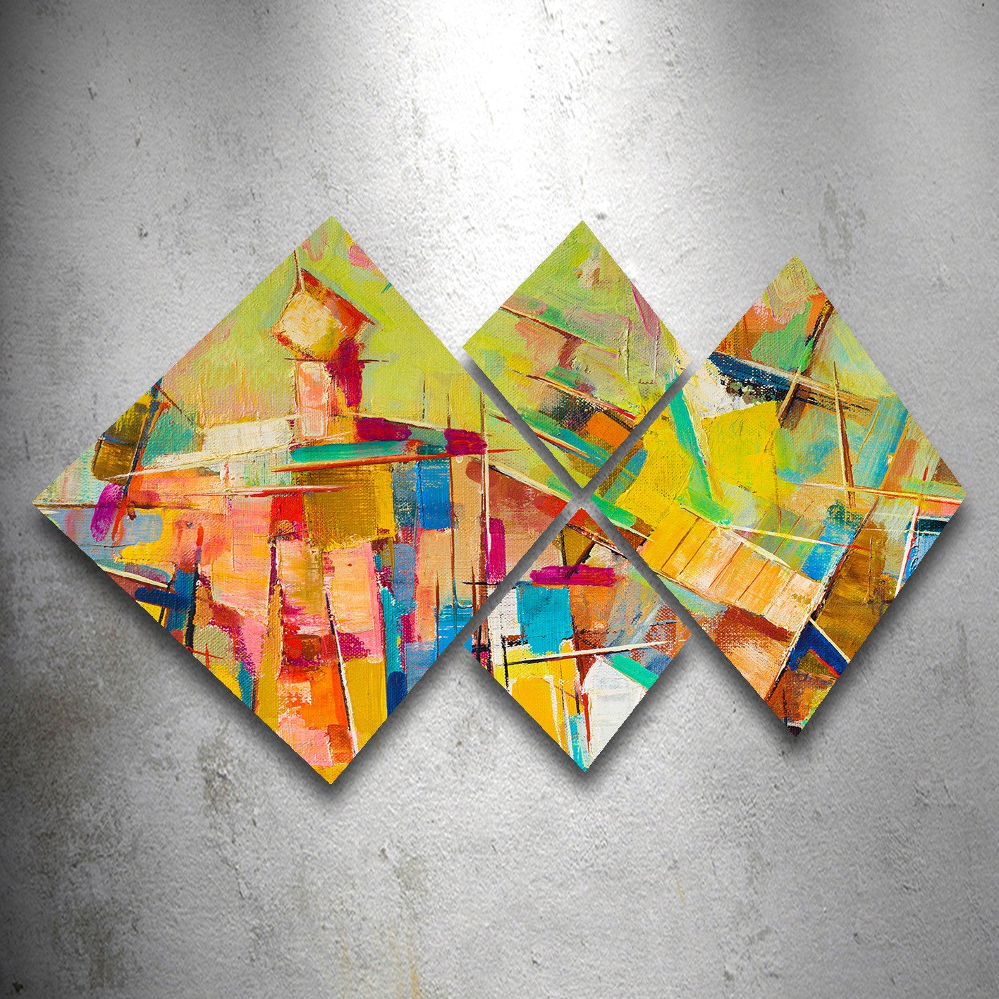 Conjunto Decorativo MDF Multicolor 4 Peças - Impressão UV Premium para Parede