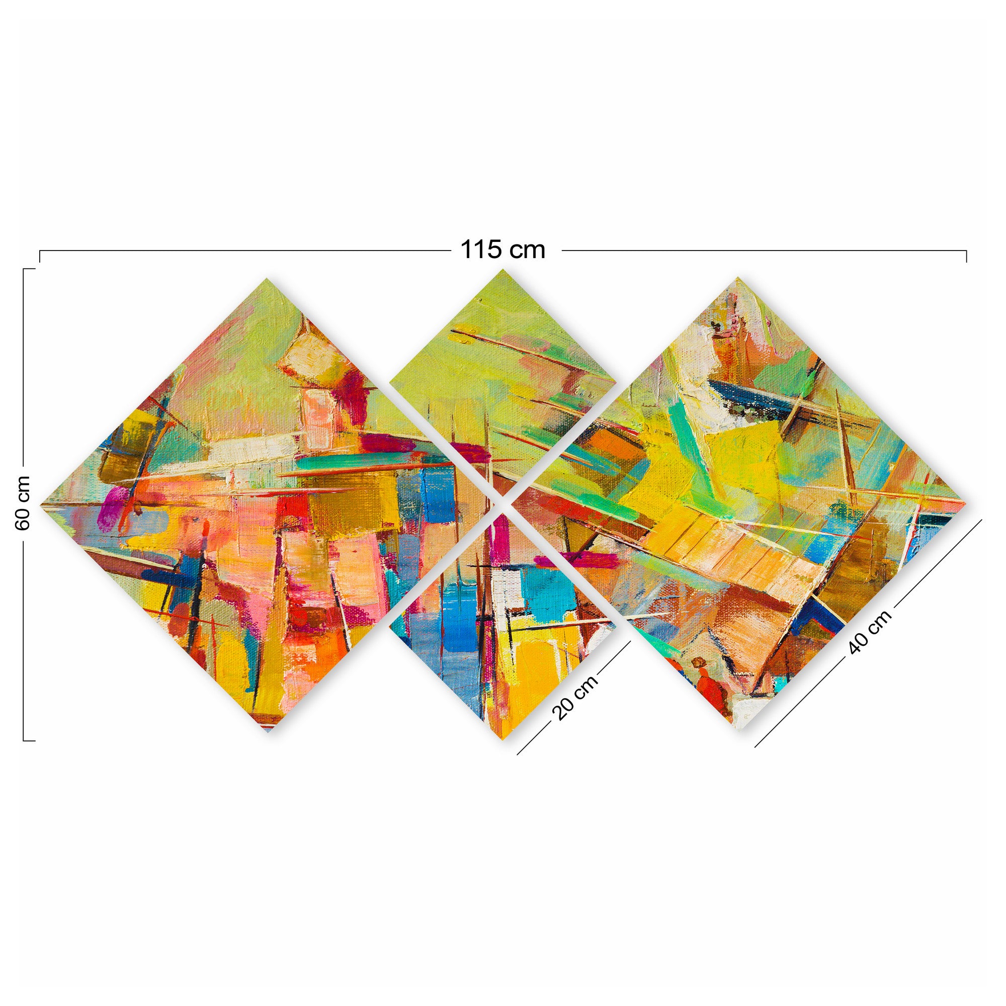 Conjunto Decorativo MDF Multicolor 4 Peças - Impressão UV Premium para Parede