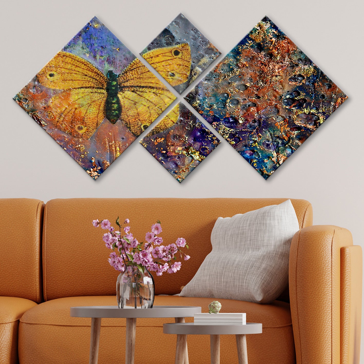 Conjunto Decorativo MDF Multicolor 4 Peças - Impressão UV Premium para Parede