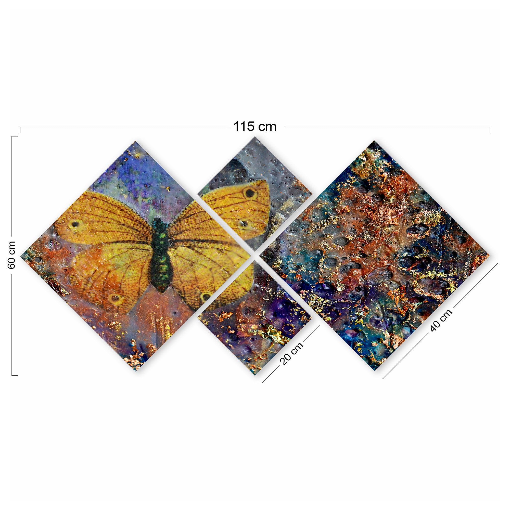 Conjunto Decorativo MDF Multicolor 4 Peças - Impressão UV Premium para Parede