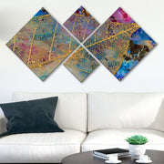 Conjunto Decorativo MDF Multicolor 4 Peças - Impressão UV Premium para Parede