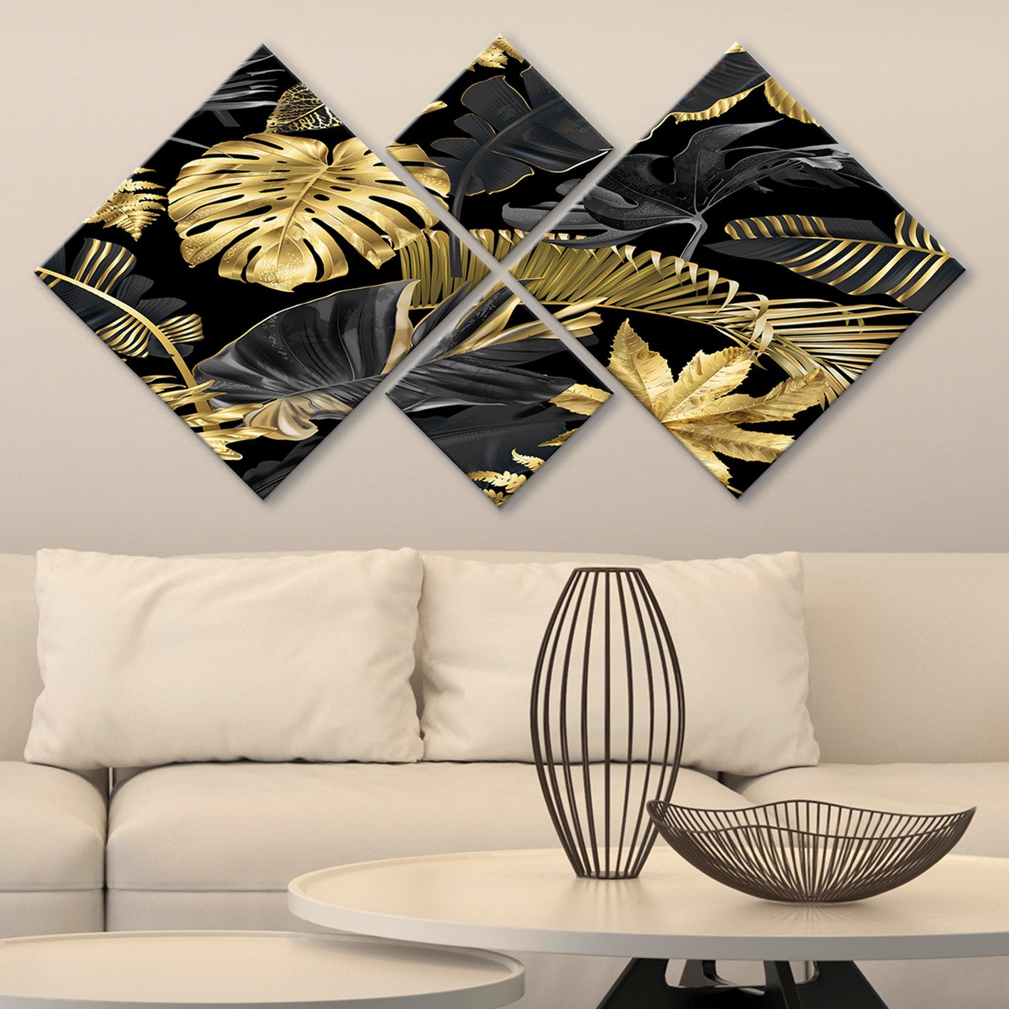 Conjunto Decorativo MDF Multicolor 4 Peças - Impressão UV Premium para Parede