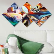 Conjunto Decorativo MDF Multicolor 4 Peças - Impressão UV Premium para Parede