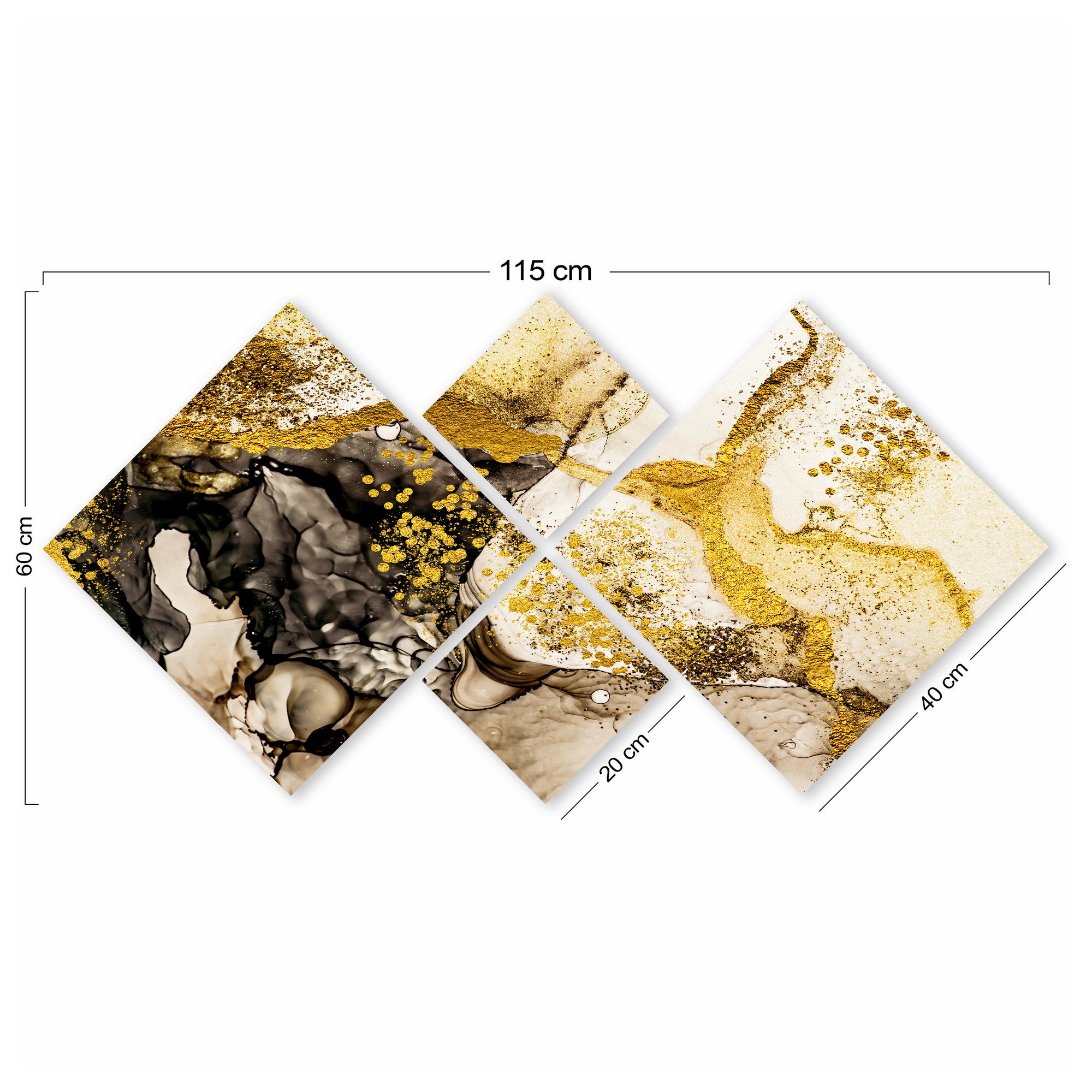 Conjunto Decorativo MDF Multicolor 4 Peças - Impressão UV Premium para Parede