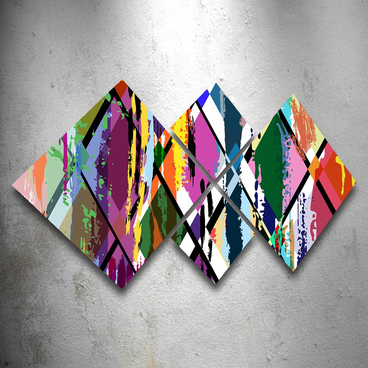 Conjunto Decorativo MDF Multicolor 4 Peças - Impressão UV Premium para Parede