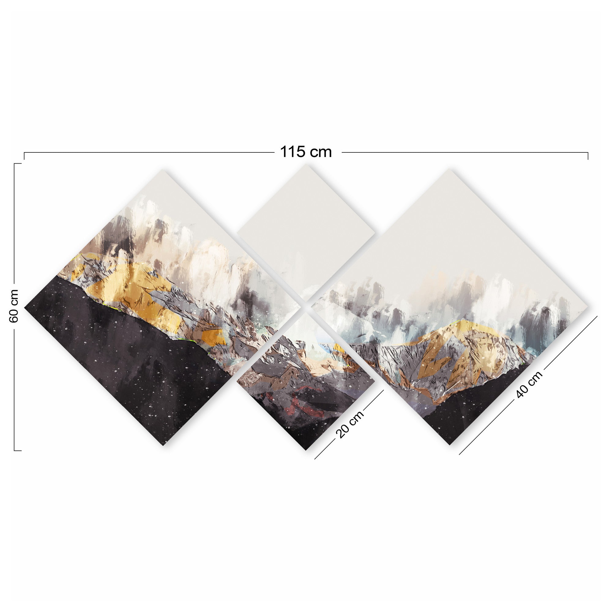 Conjunto Decorativo MDF Multicolor 4 Peças - Impressão UV Premium para Parede