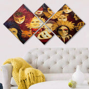 Conjunto Decorativo MDF Multicolor 4 Peças - Impressão UV Premium para Parede