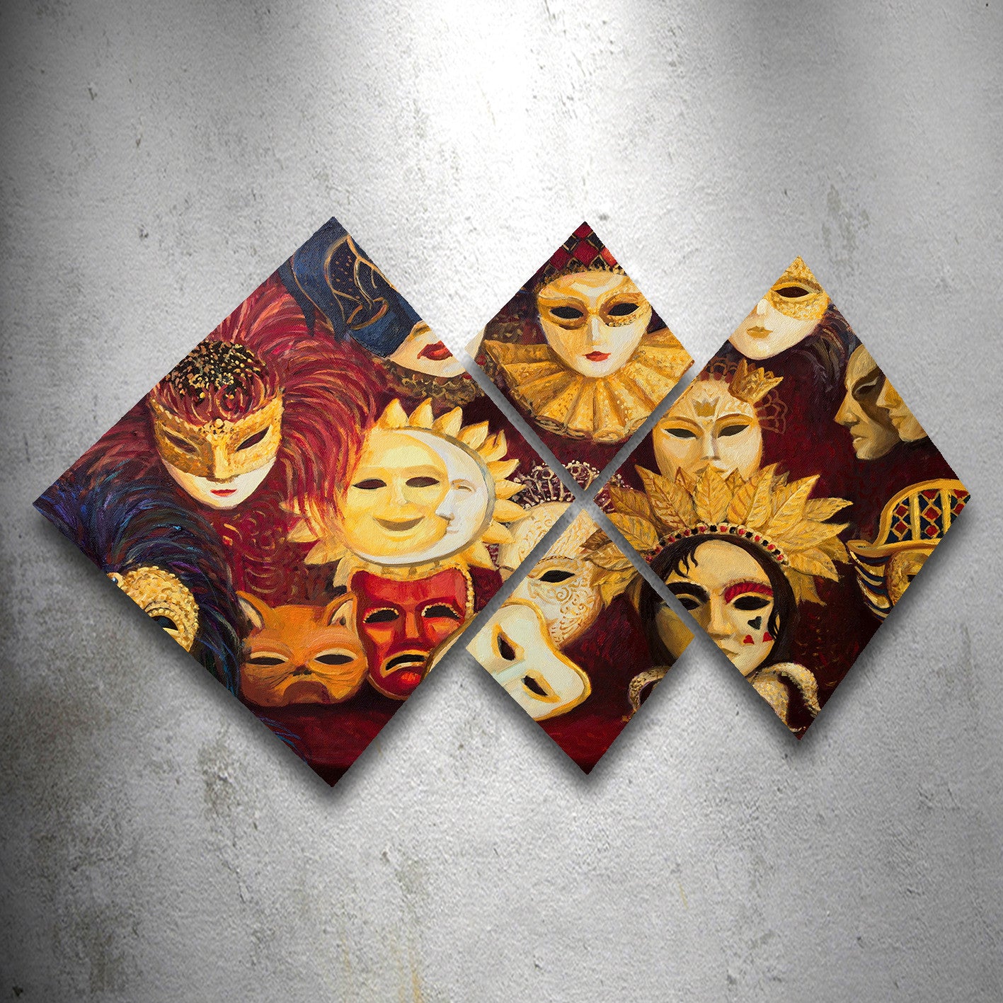 Conjunto Decorativo MDF Multicolor 4 Peças - Impressão UV Premium para Parede