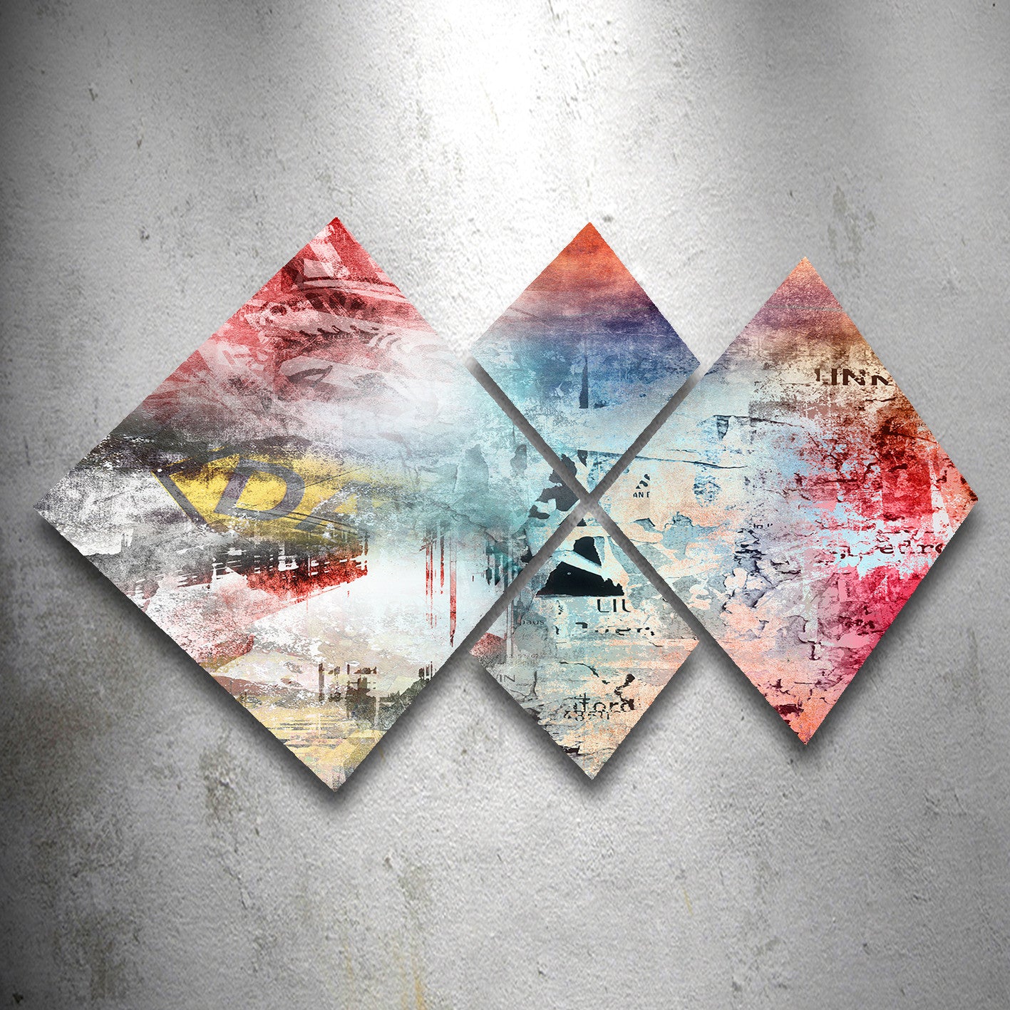 Conjunto Decorativo MDF Multicolor 4 Peças - Impressão UV Premium para Parede